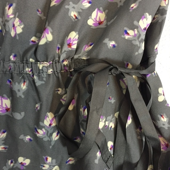 American Eagle Floral Mini Dress Small Grey Raw Edges - Picture 7 of 13